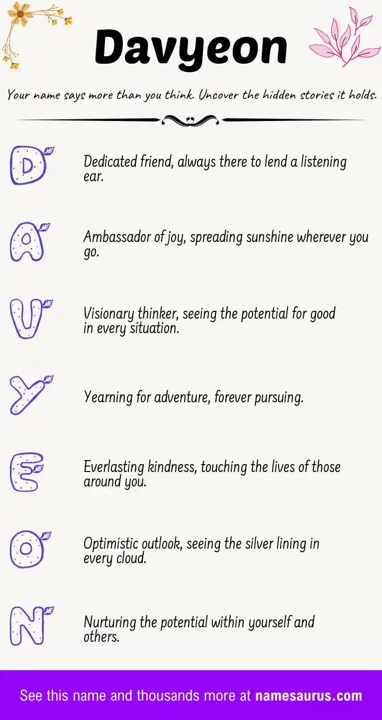 Acrostic poem about Davyeon.