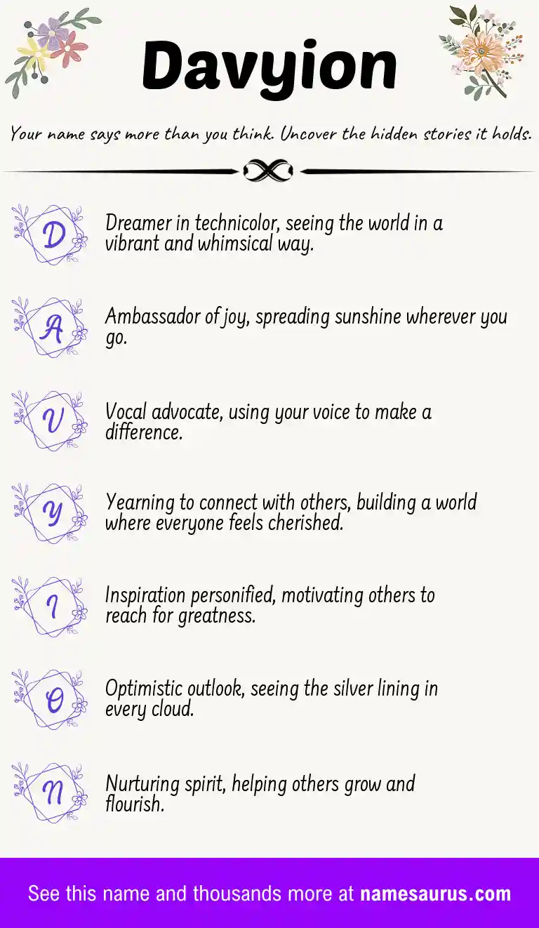 Acrostic poem about Davyion.