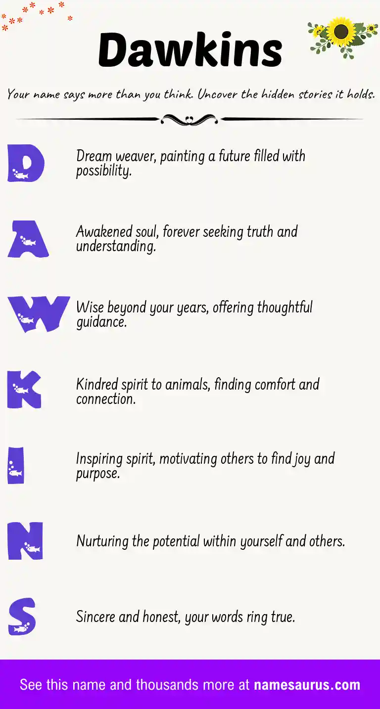 Acrostic poem about Dawkins.