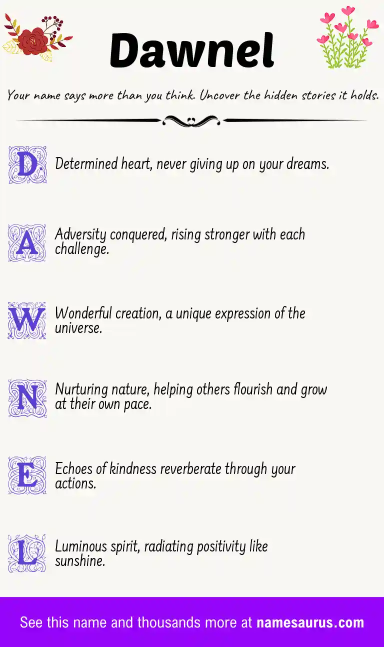 Acrostic poem about Dawnel.
