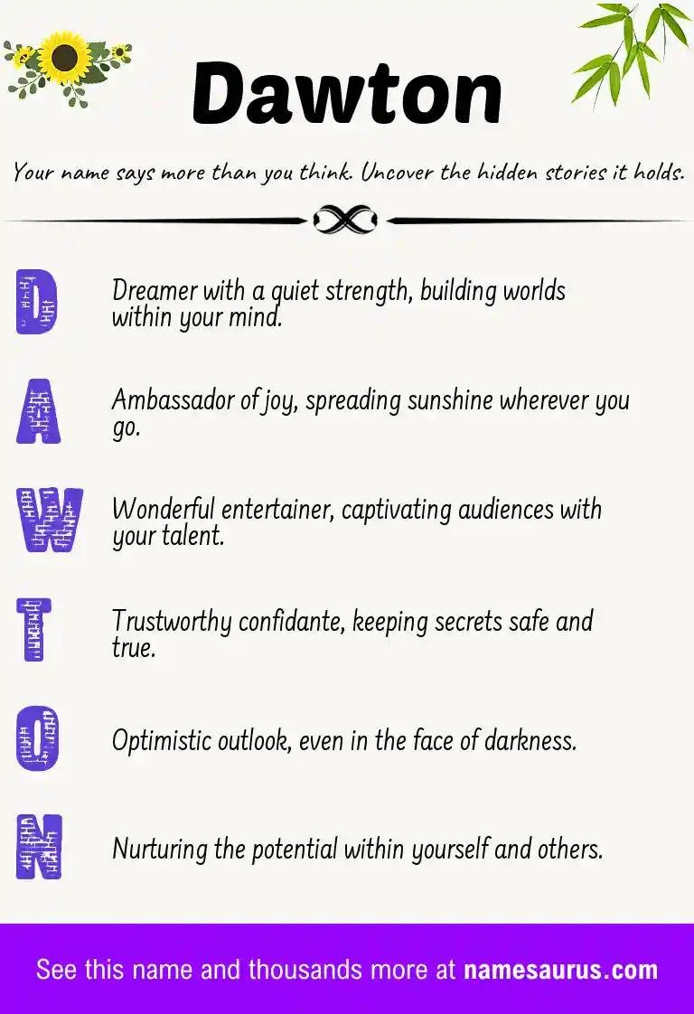 Acrostic poem about Dawton.