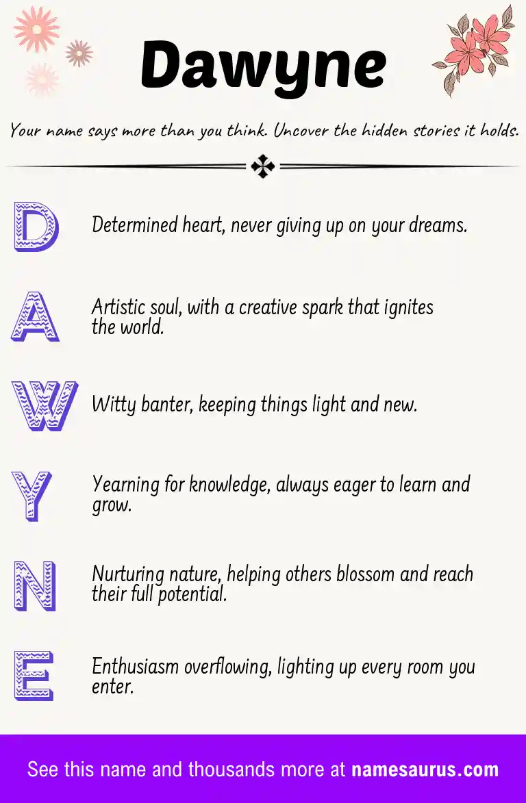 Acrostic poem about Dawyne.