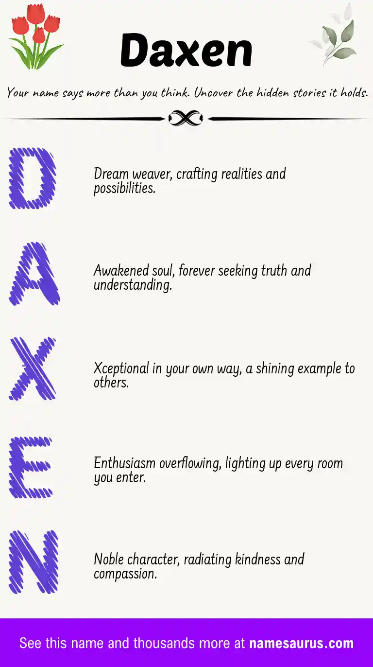Acrostic poem about Daxen.