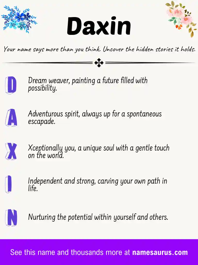 Acrostic poem about Daxin.