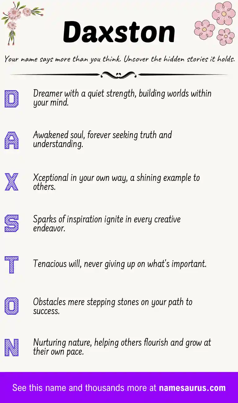 Acrostic poem about Daxston.