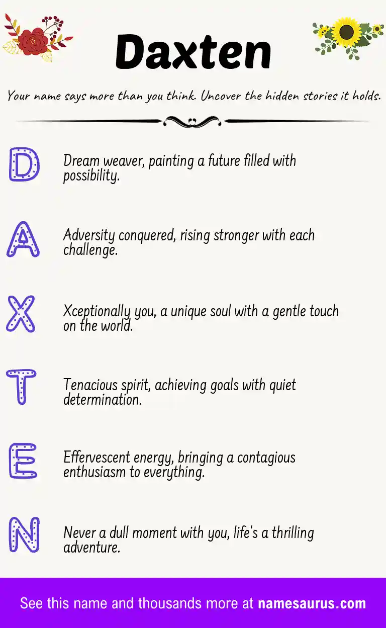 Acrostic poem about Daxten.