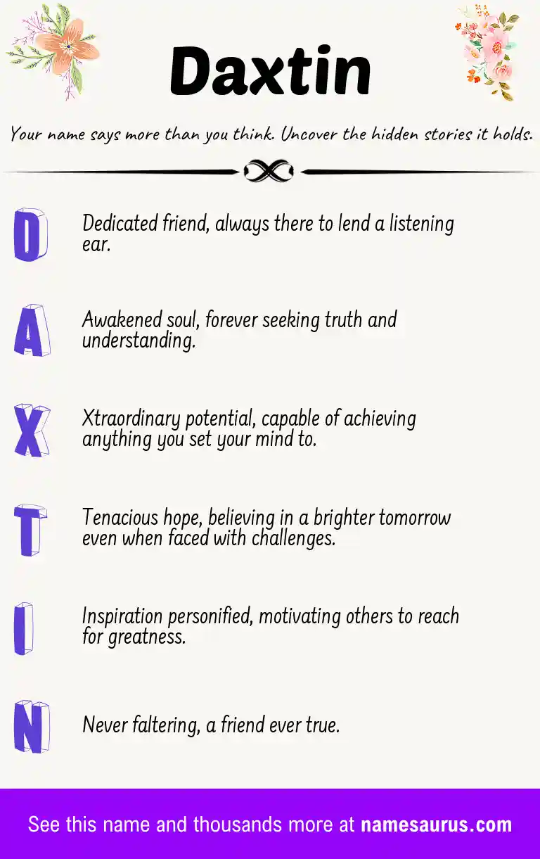 Acrostic poem about Daxtin.