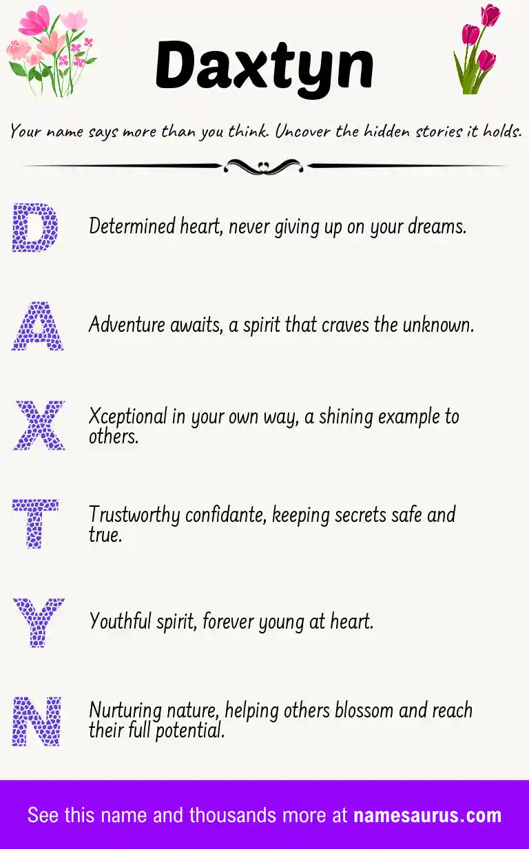Acrostic poem about Daxtyn.