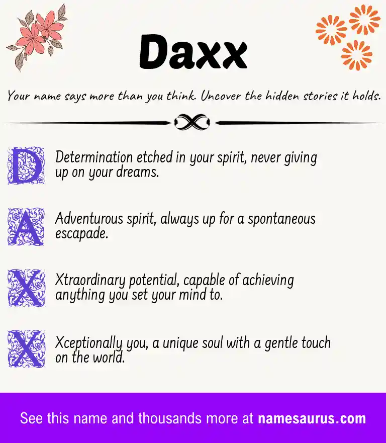 Acrostic poem about Daxx.