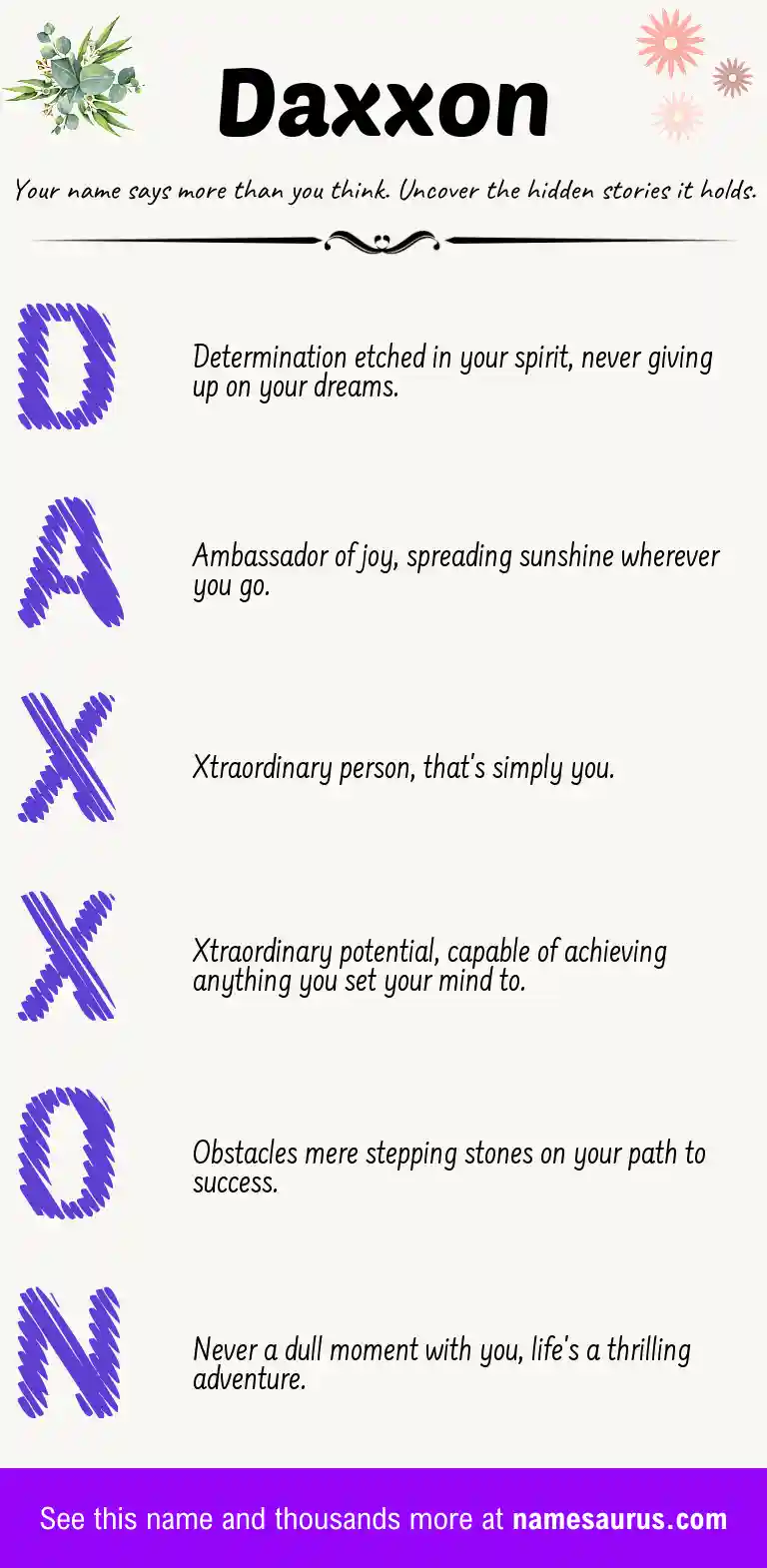 Acrostic poem about Daxxon.