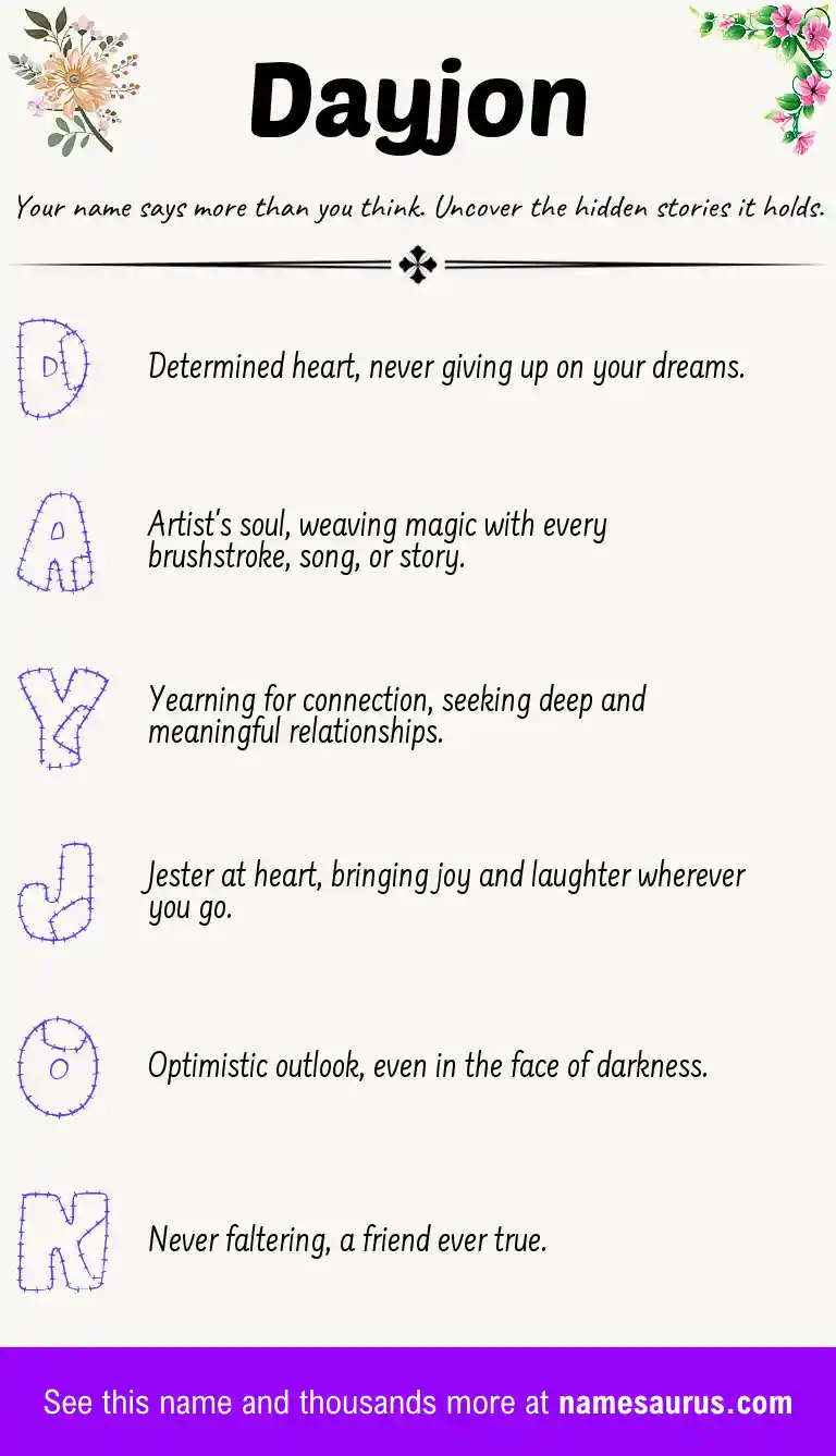 Acrostic poem about Dayjon.