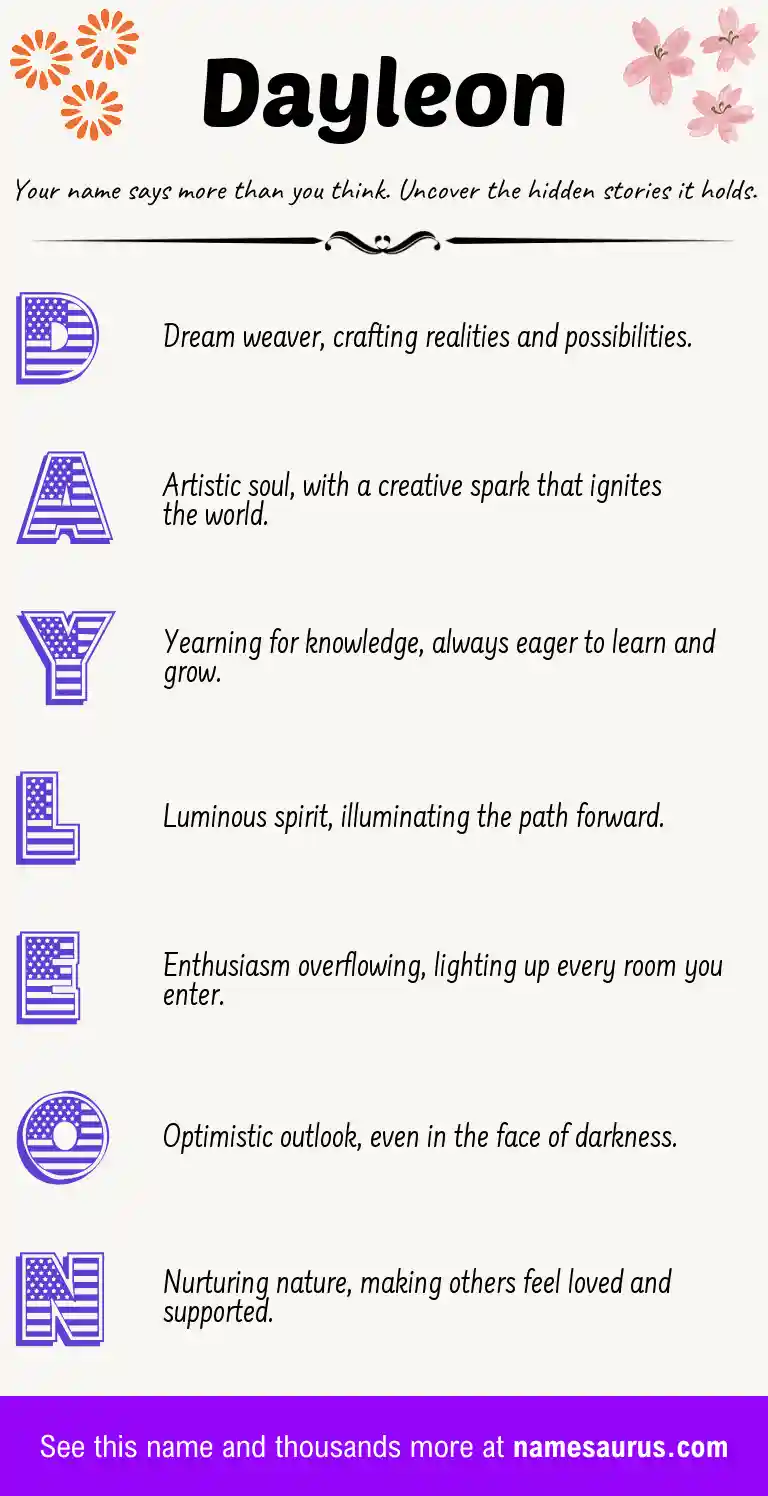 Acrostic poem about Dayleon.