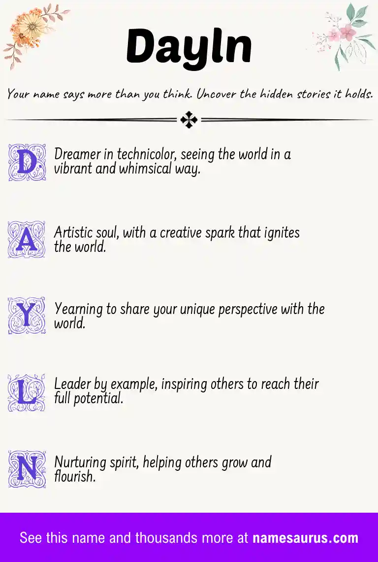 Acrostic poem about Dayln.