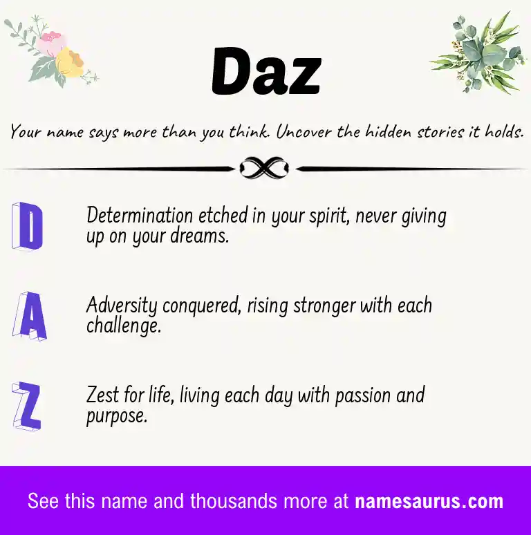 Acrostic poem about Daz.