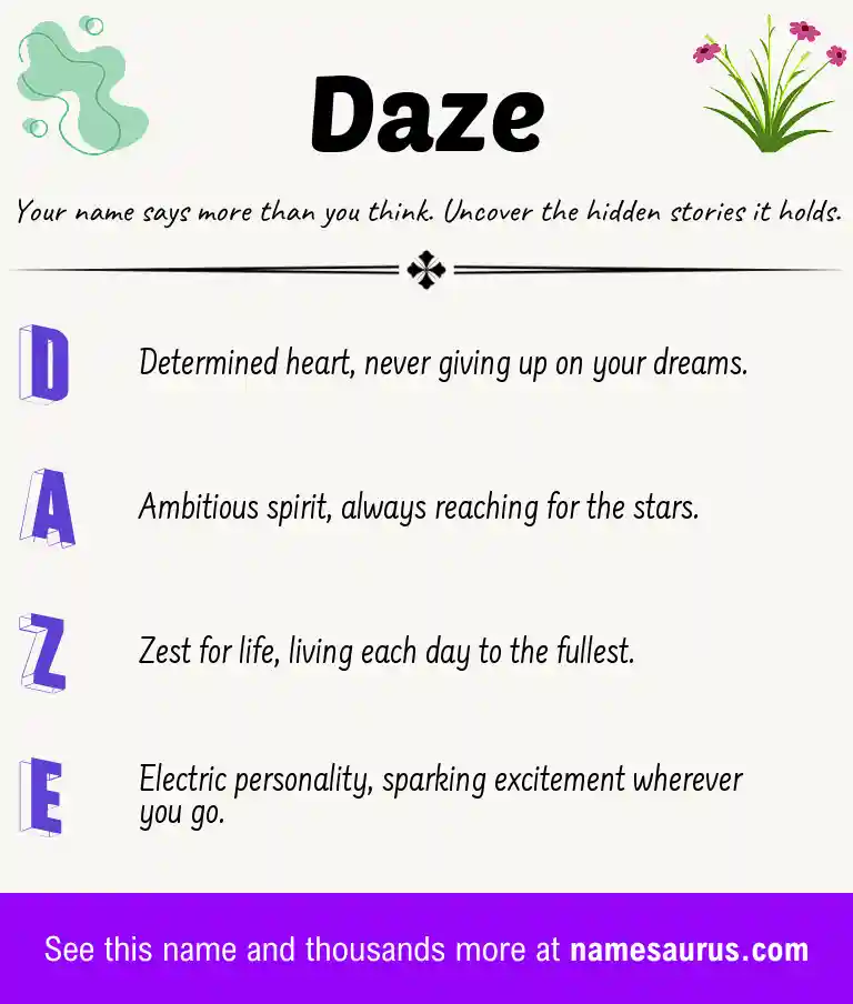 Acrostic poem about Daze.