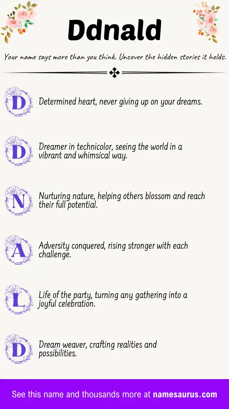 Acrostic poem about Ddnald.