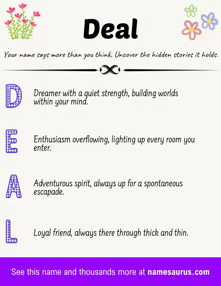 Acrostic poem about Deal.