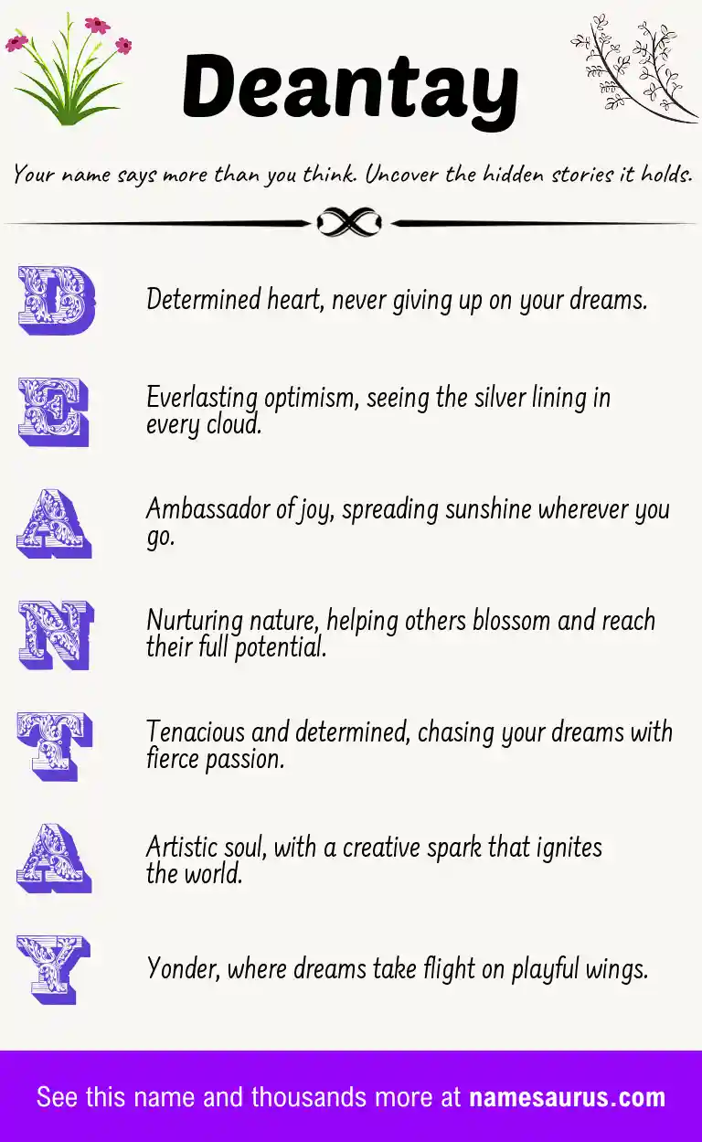 Acrostic poem about Deantay.