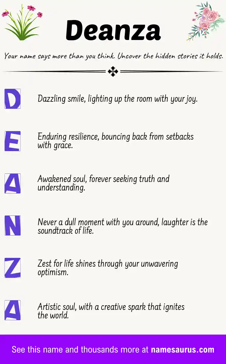 Acrostic poem about Deanza.