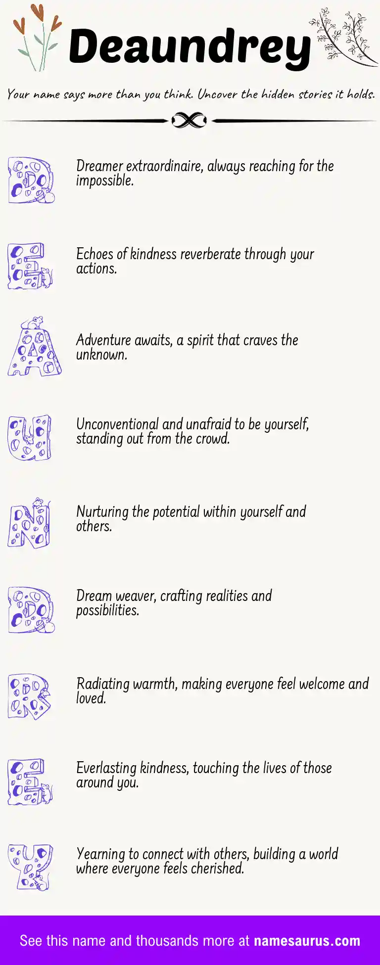 Acrostic poem about Deaundrey.