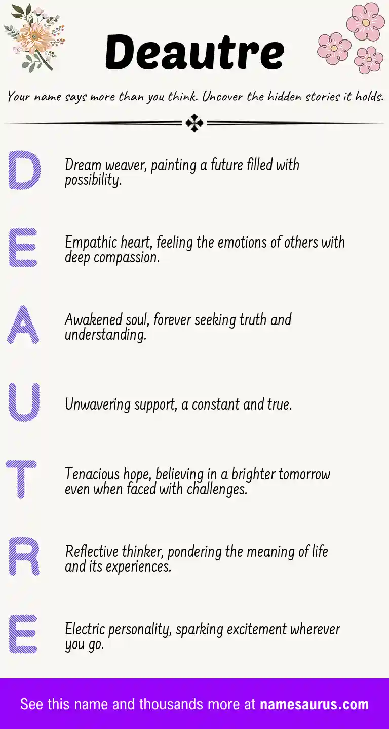 Acrostic poem about Deautre.