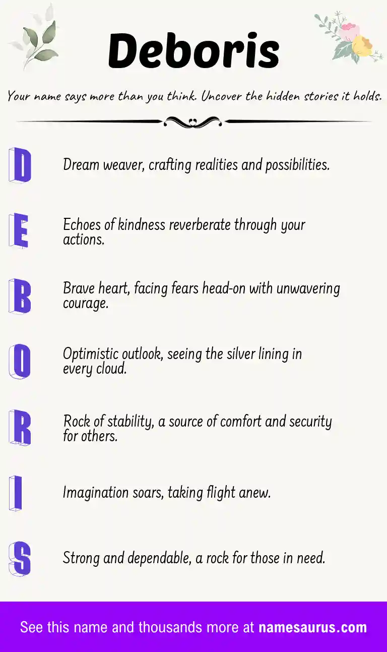 Acrostic poem about Deboris.
