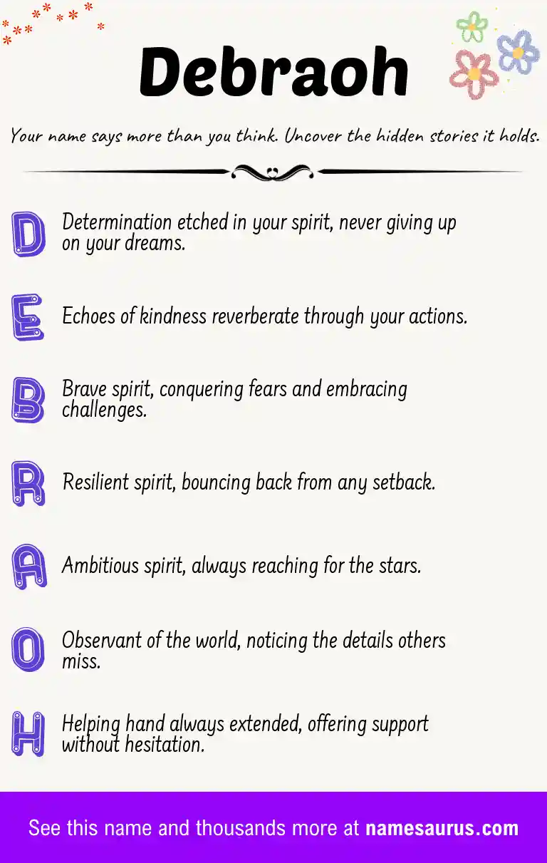 Acrostic poem about Debraoh.