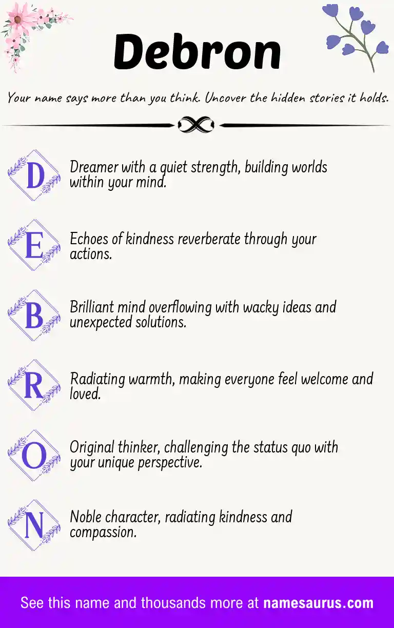 Acrostic poem about Debron.