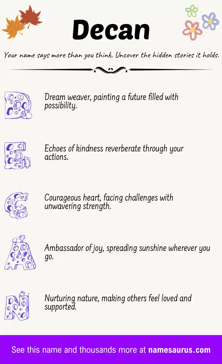 Acrostic poem about Decan.