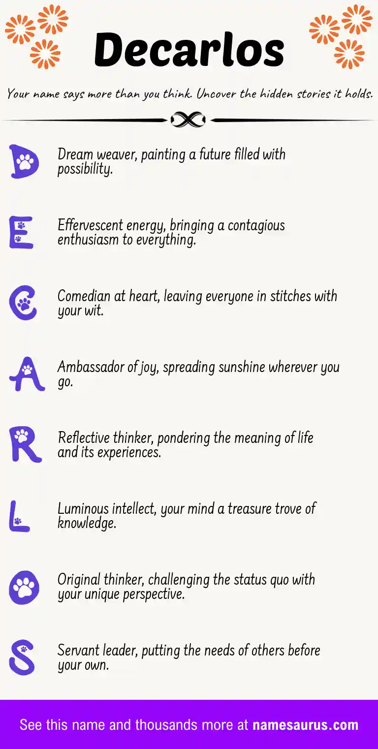 Acrostic poem about Decarlos.
