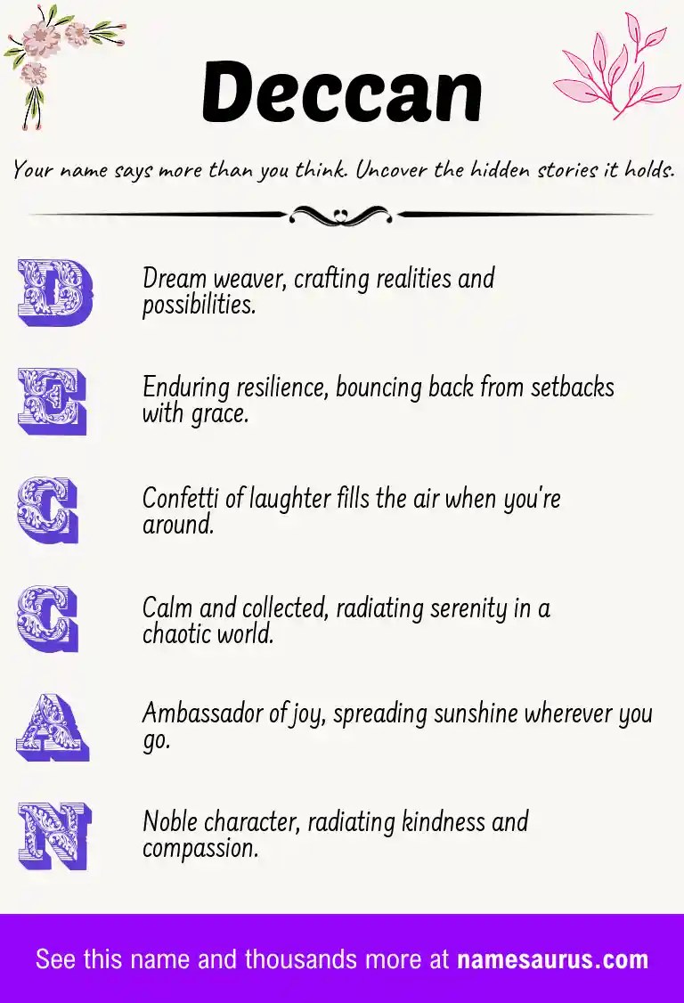 Acrostic poem about Deccan.