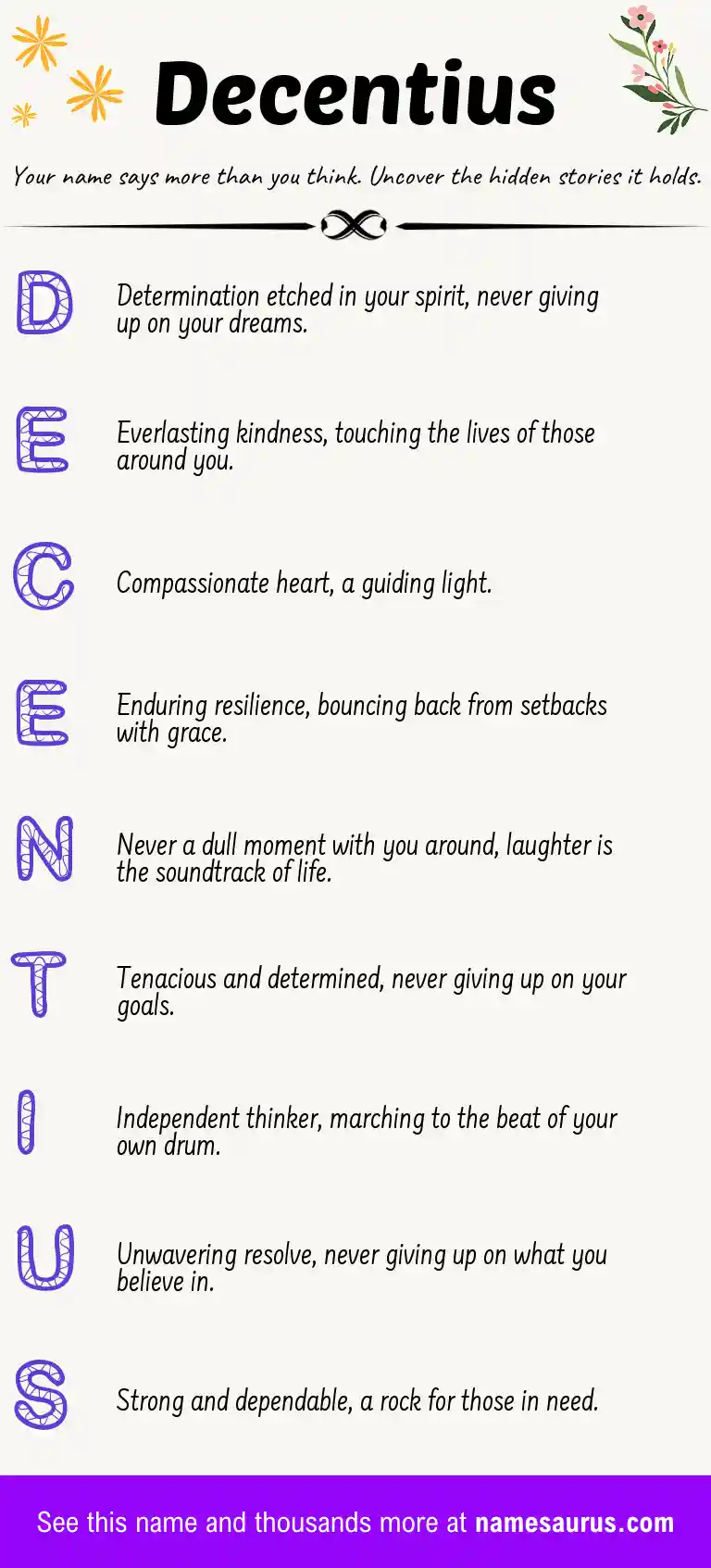 Acrostic poem about Decentius.