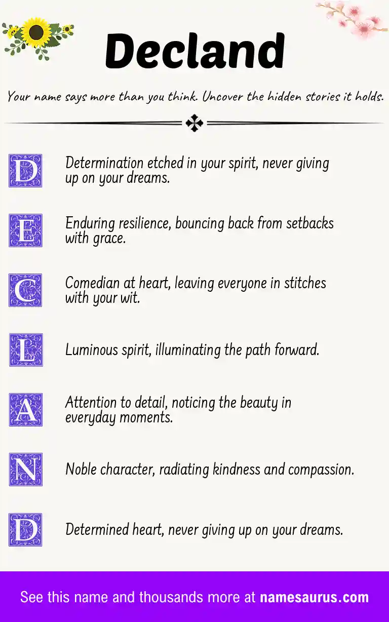 Acrostic poem about Decland.