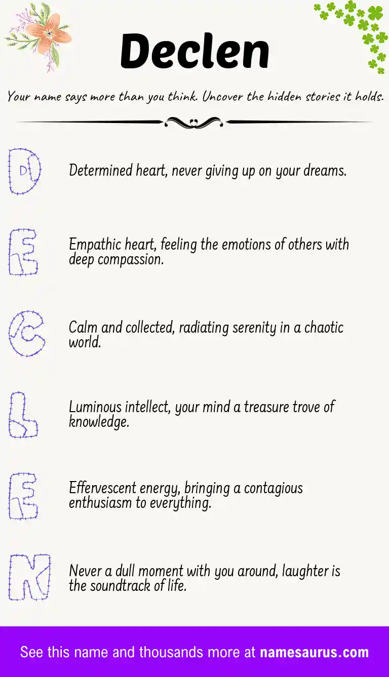 Acrostic poem about Declen.