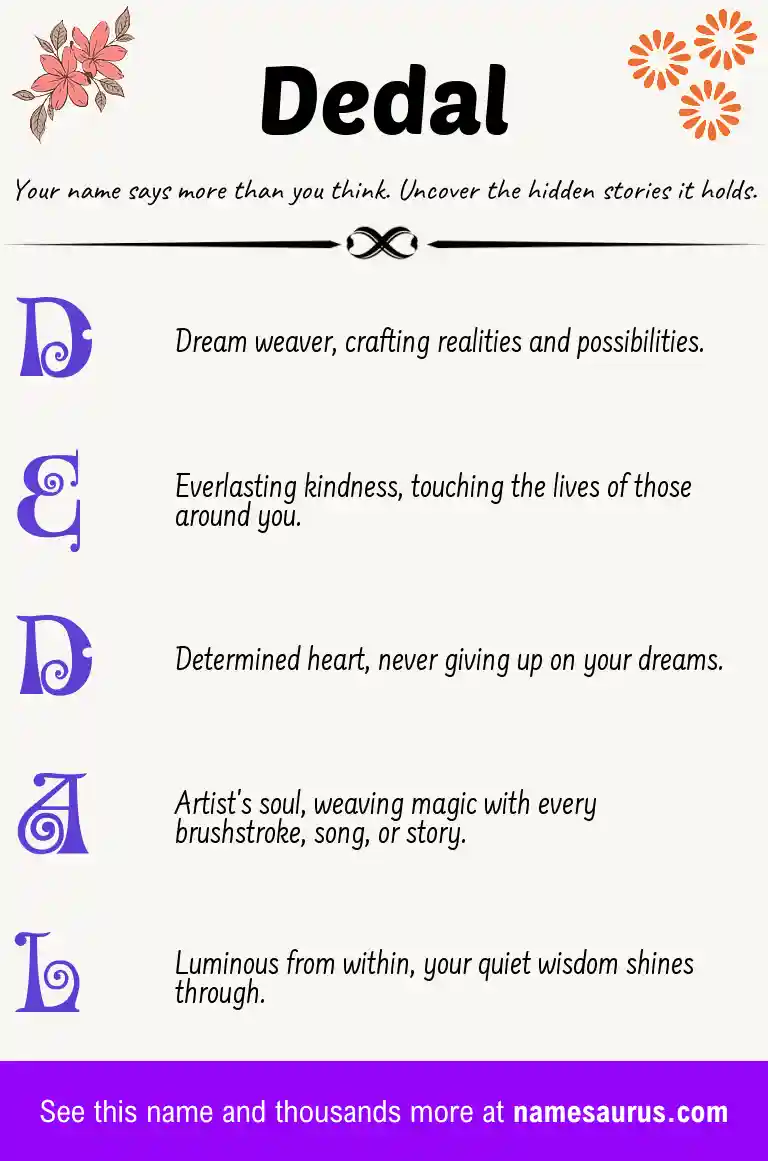 Acrostic poem about Dedal.