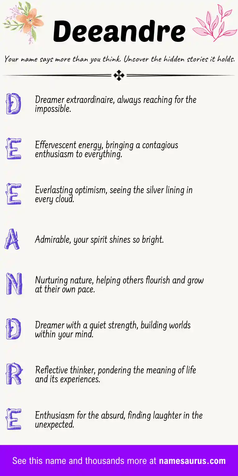 Acrostic poem about Deeandre.