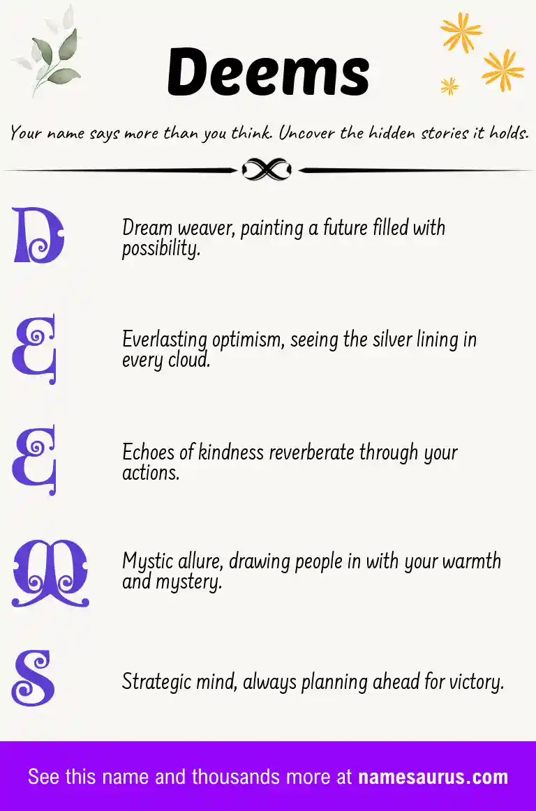 Acrostic poem about Deems.