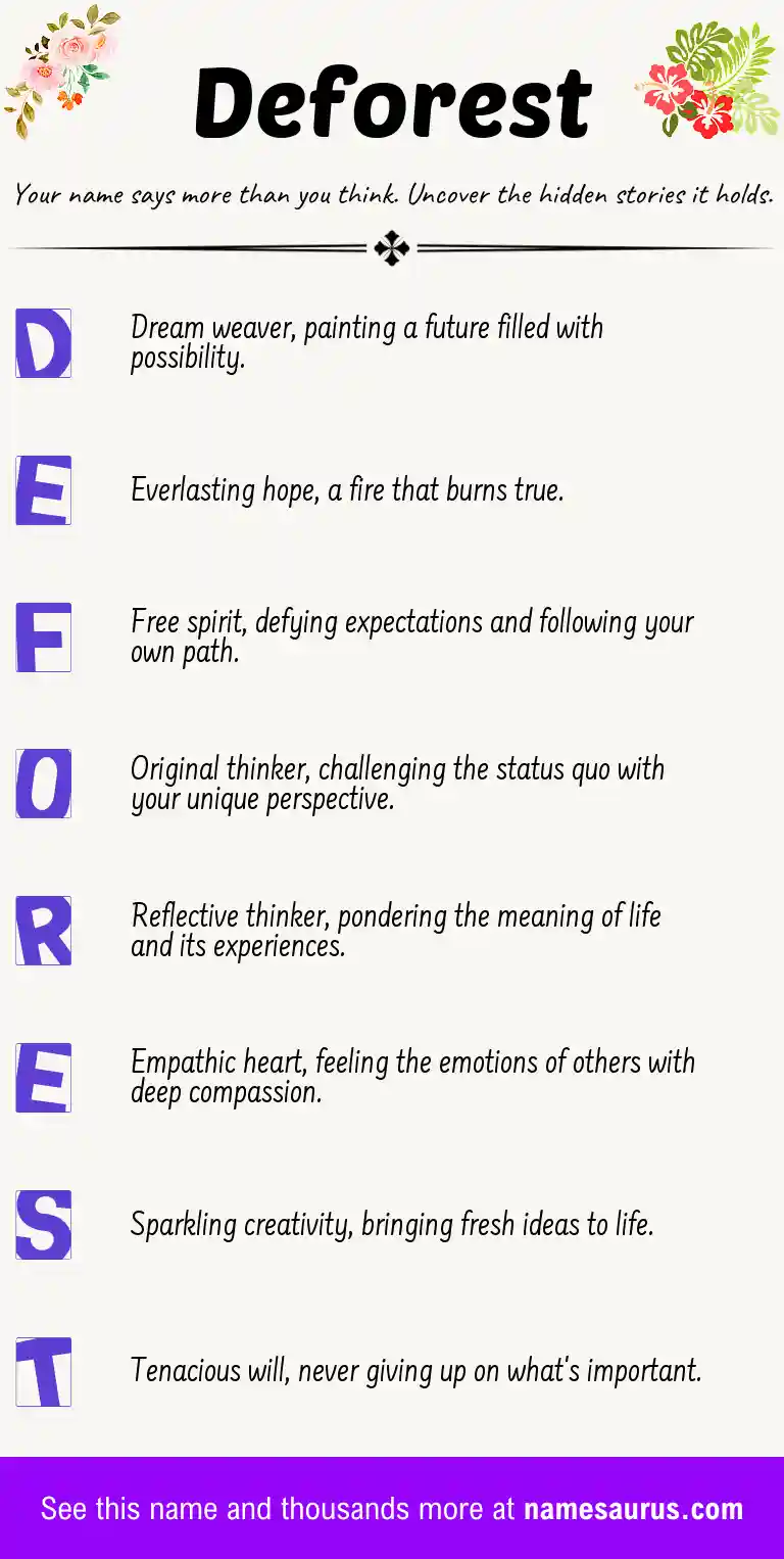 Acrostic poem about Deforest.
