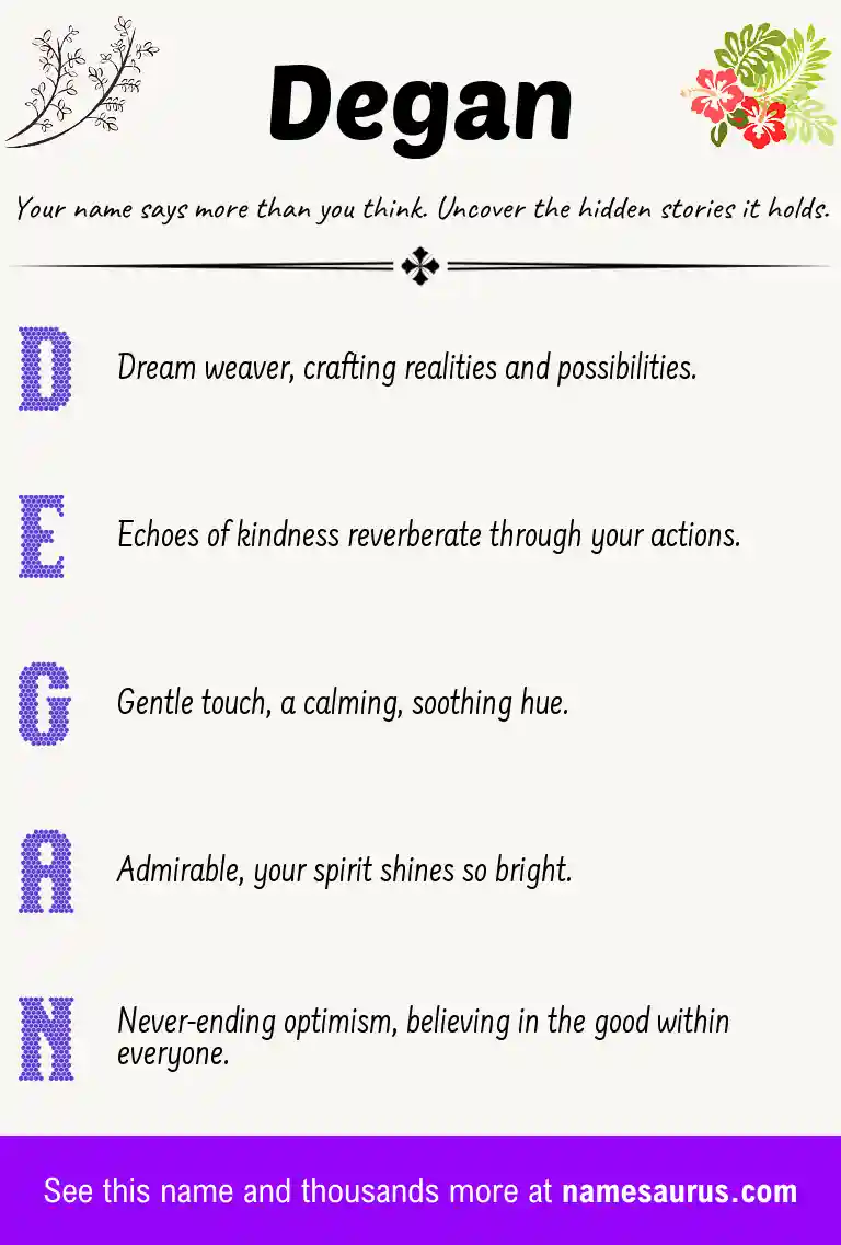 Acrostic poem about Degan.