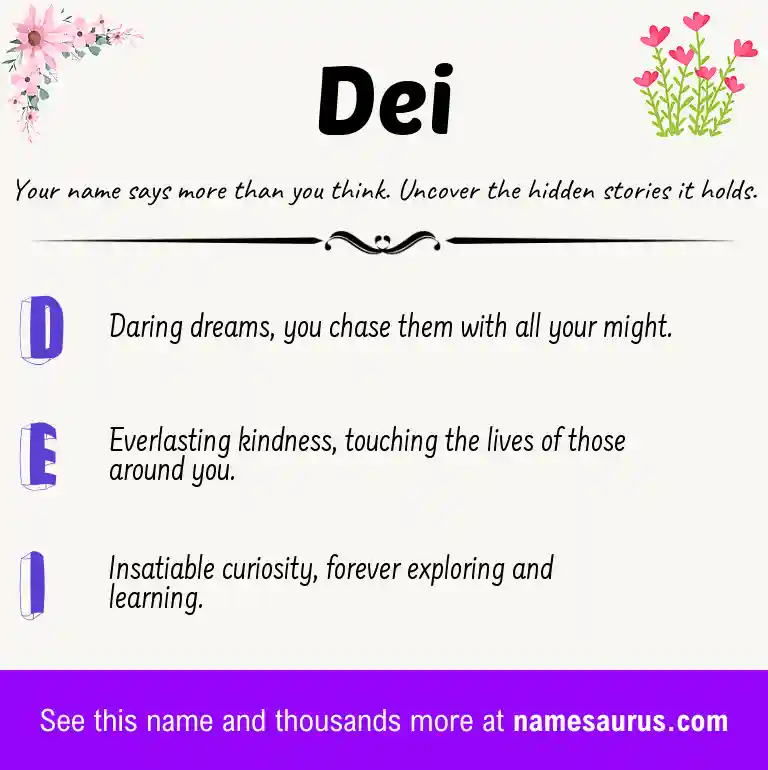 Acrostic poem about Dei.