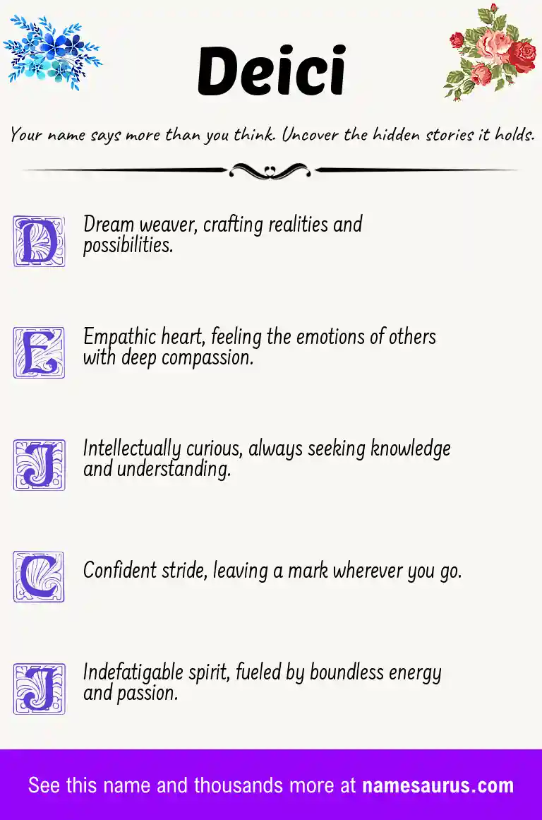 Acrostic poem about Deici.