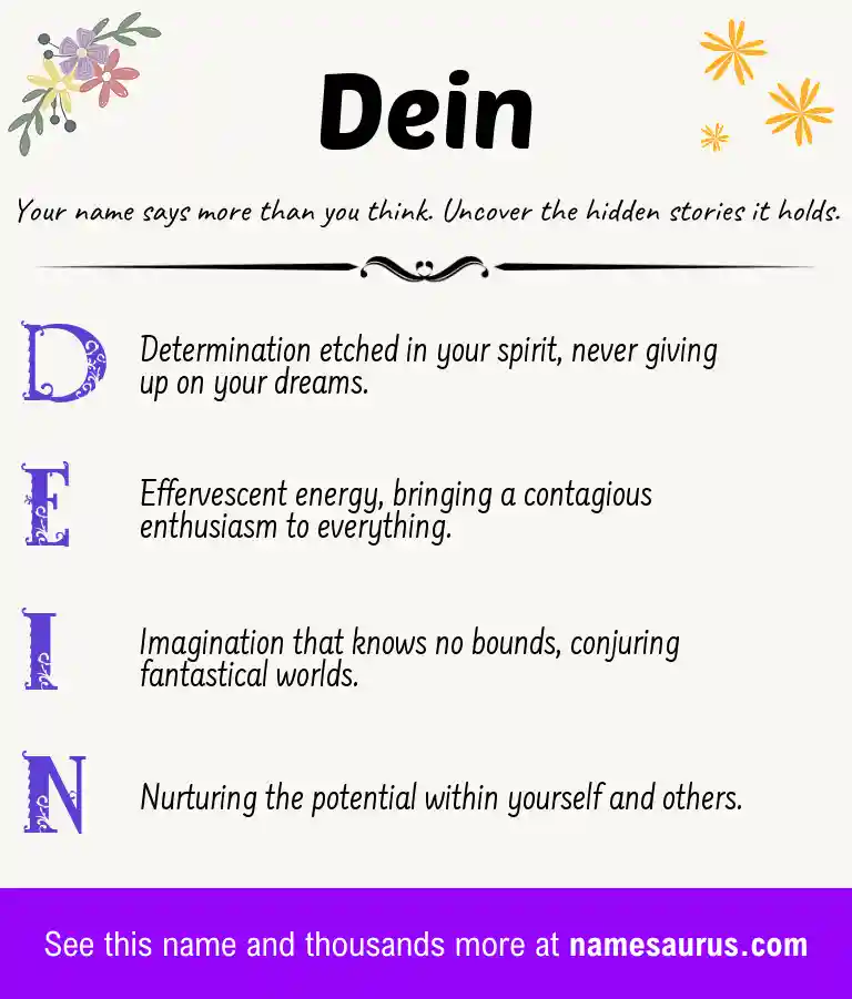 Acrostic poem about Dein.