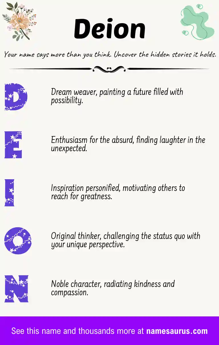 Acrostic poem about Deion.