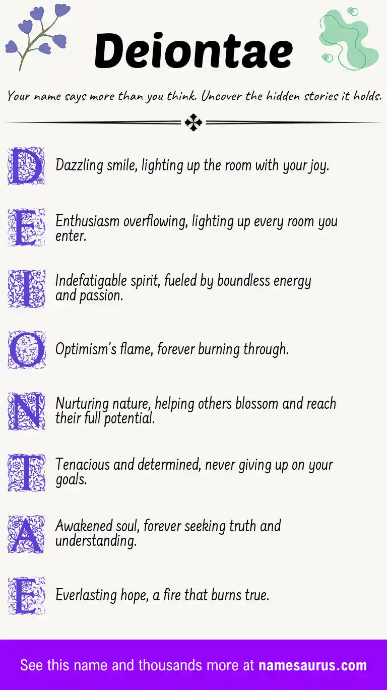 Acrostic poem about Deiontae.