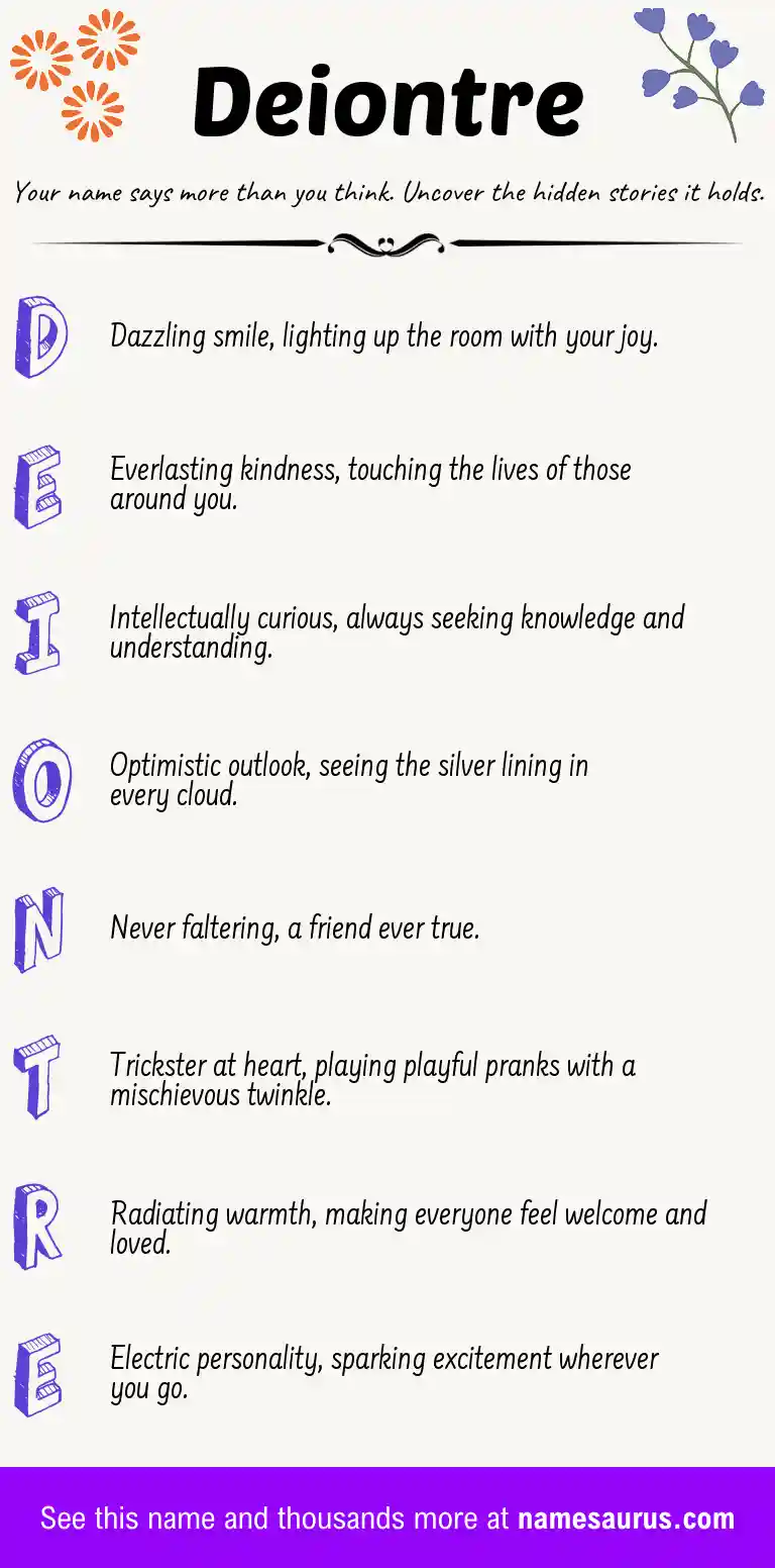 Acrostic poem about Deiontre.