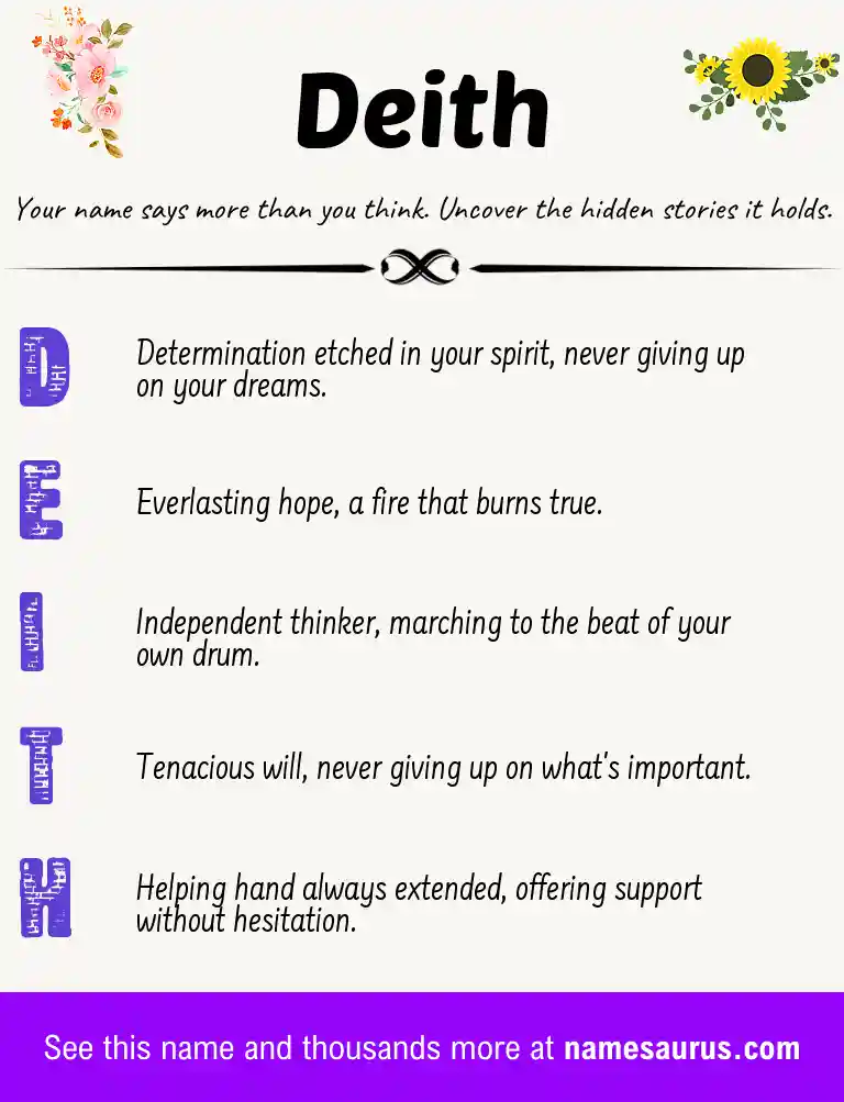 Acrostic poem about Deith.