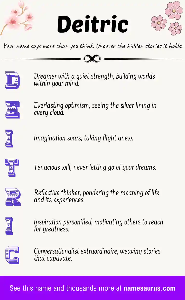 Acrostic poem about Deitric.