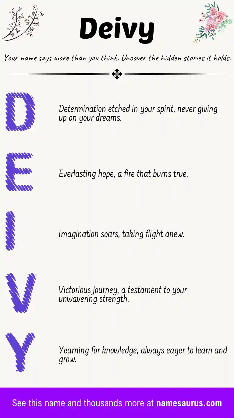 Acrostic poem about Deivy.