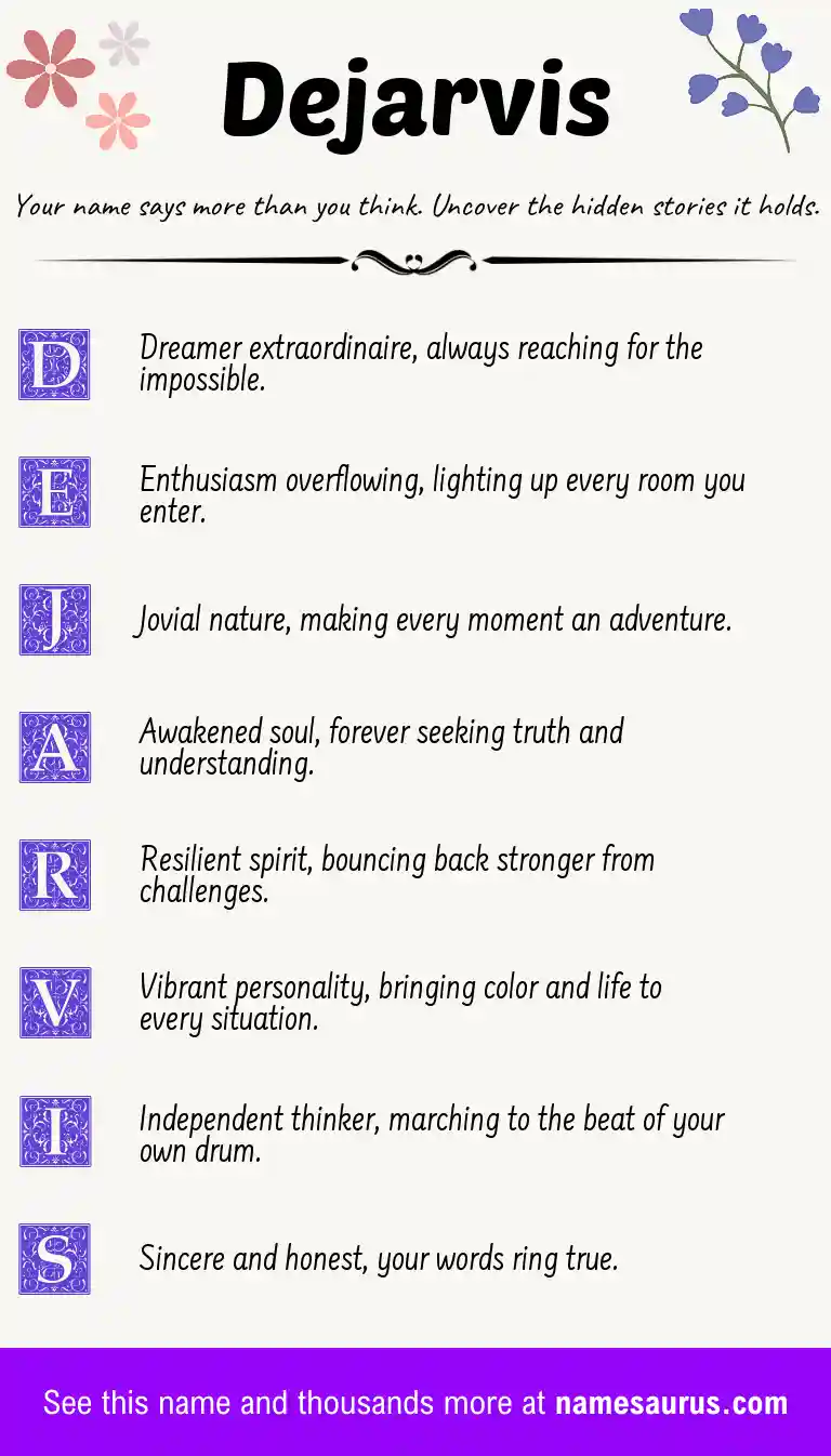 Acrostic poem about Dejarvis.
