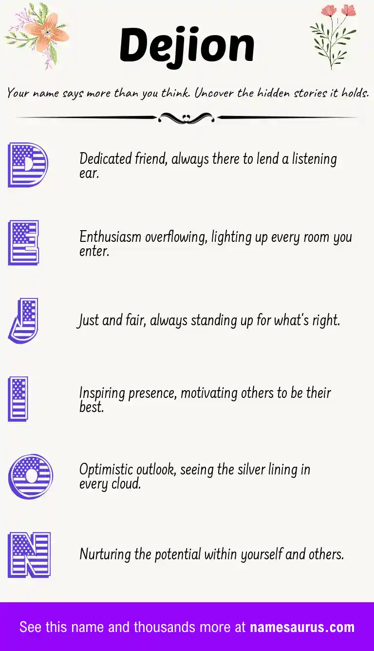 Acrostic poem about Dejion.